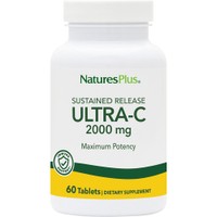 Natures Plus Ultra-C 2000mg 60tabs - Συμπλήρωμα Διατροφής Βιταμίνης C με Εκχύλισμα Καρπών Αγριοτριανταφυλλιάς Παρατεταμένης Αποδέσμευσης για Φυσιολογική Λειτουργία του Ανοσοποιητικού Συστήματος με Αντιοξειδωτική Δράση
