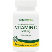 Natures Plus Vitamic C 500mg 90tabs - Συμπλήρωμα Διατροφής Βιταμίνης C με Εκχύλισμα Καρπών Αγριοτριανταφυλλιάς Παρατεταμένης Αποδέσμευσης για τη Φυσιολογική Λειτουργία του Ανοσοποιητικού Συστήματος & Αντιοξειδωτική Δράση