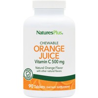 Natures Plus Orange Juice Vitamin C 500mg 90 Chew.tabs - Συμπλήρωμα Διατροφής με Βιταμίνη C για Ενίσχυση του Ανοσοποιητικού με Γεύση Χυμού Πορτοκαλιού