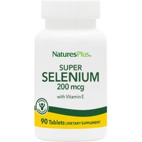 Natures Plus Super Selenium 200μg, 90tabs - Συμπλήρωμα Διατροφής με Σελήνιο & Βιταμίνη E για την Ενίσχυση της Ανδρικής Γονιμότητας με Αντιοξειδωτικές Ιδιότητες