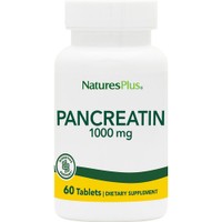 Natures Plus Pancreatin 1000mg 60tabs - Συμπλήρωμα Διατροφής Πεπτικού Ενζύμου Παγκρεατίνης για την Ενίσχυση της Πέψης, Ανακούφιση από τα Συμπτώματα της Δυσπεψίας & του Μετεωρισμού