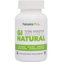 Natures Plus Gi Natural 90tabs - Συμπλήρωμα Διατροφής Προβιοτικών, Πρεβιοτικών & Ενζύμων για την Καλή Λειτουργία του Γαστρεντερικού Συστήματος & Ενίσχυση της Λειτουργίας της Πέψης