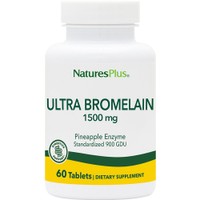 Natures Plus Ultra Bromelain 1500mg 60tabs - Συμπλήρωμα Διατροφής Ενζύμου Βρομελαΐνης Υψηλής Συγκέντρωσης από Ανανά για Υποβοήθηση της Πέψης με Αντιφλεγμονώδης Ιδιότητες που Συμβάλει στην Καλή Υγεία των Αρθρώσεων