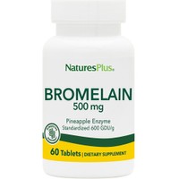 Natures Plus Bromelain 500mg, 60tabs - Συμπλήρωμα Διατροφής Ενζύμου Βρομελαΐνης από Ανανά για Υποβοήθηση της Πέψης με Αντιφλεγμονώδης Ιδιότητες που Συμβάλει στην Καλή Υγεία των Αρθρώσεων