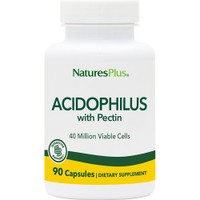 Natures Plus Acidophilus with Pectin 90caps - Συμπλήρωμα Διατροφής Οξεόφιλου Προβιοτικού με Πηκτίνη Εσπεριδοειδών για την Αντιμετώπιση Γαστρεντερικών Διαταραχών