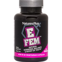 Natures Plus E-Fem 60caps - Συμπλήρωμα Διατροφής Εκχυλίσματος Βοτάνων, Μετάλλων & Βιταμίνης Β3 Ειδικά Σχεδιασμένο για Γυναικεία Ορμονική Ισορροπία & Αύξηση της Λίμπιντο