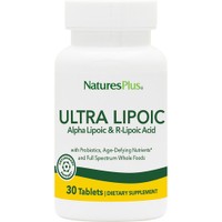 Natures Plus Ultra Lipoic Alpha Lipoic & R-Lipoic Acid 30tabs - Συμπλήρωμα Διατροφής Λιποικού Οξέος, NAC, MSM, Προβιοτικών & Εκχυλίσματος Βοτάνων με Ισχυρές Αντιοξειδωτικές & Αντιγηραντικές Ιδιότητες για Αναζωογόνηση & Ευεξία