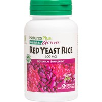 Natures Plus Red Yeast Rice 600mg, 60caps - Συμπλήρωμα Διατροφής Εκχυλίσματος Κόκκινης Μαγιάς Ανεπτυγμένης σε Ρύζι για την Προστασία του Καρδιαγγειακού Συστήματος Κατά της Χοληστερίνης