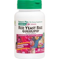 Natures Plus Red Yeast Rice 450mg Gugulipid 60caps - Συμπλήρωμα Διατροφής Εκχυλίσματος Κόκκινης Μαγιάς Ανεπτυγμένης σε Ρύζι & Βοτάνου Commiphora Mukul για την Καλή Υγεία του Καρδιαγγειακού Συστήματος, Έλεγχο της Κακής Χοληστερίνης & Προστασία από την Αρτηριοσκλήρυνση