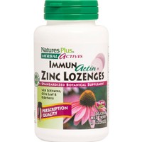 Natures Plus Immunactin Zinc 60 Lozenges - Συμπλήρωμα Διατροφής Στοιχειακού Ψευδάργυρου & Εκχυλίσματος Βοτάνων για Ενίσχυση του Ανοσοποιητικού & Αντιμετώπιση του Κρυολογήματος με Γεύση Άγριο Κεράσι