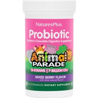 Natures Plus Animal Parade Probiotic 30chew.tabs - Συμπλήρωμα Διατροφής Προβιοτικών & Πρεβιοτικών για την Καλή Λειτουργία του Πεπτικού, Ενίσχυση του Ανοσοποιητικού με Γεύση Μούρων