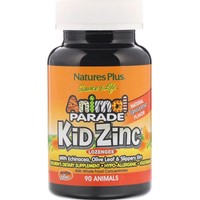 Natures Plus Animal Parade Kid Zinc 90 Lozenges - Συμπλήρωμα Διατροφής για Παιδιά με Ψευδάργυρο & Εκχύλισμα Βοτάνων για Ενίσχυση του Ανοσοποιητικού με Γεύση Μανταρίνι
