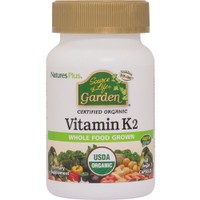 Natures Plus Source of Life Garden Vitamin K2 120μg, 60veg.caps - Συμπλήρωμα Διατροφής Βιταμίνης Κ2 & Μείγματος Βιολογικών Τροφών για την Καλή Υγεία των Οστών & Φυσιολογική Αιμοποίηση