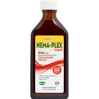 Natures Plus Hema-Plex Liquid 250ml - Συμπλήρωμα Διατροφής Σιδήρου Ήπιο στο Στομάχι, Βιταμινών Συμπλέγματος Β & Αμινοξέων για Αντιμετώπιση της Αναιμίας, Ενέργεια Κατά της Κόπωσης σε Πόσιμο Υγρό με Γεύση Μούρων