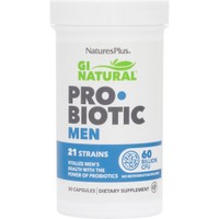 Natures Plus Gi Natural Probiotic Men 30caps - Συμπλήρωμα Διατροφής Προβιοτικών, Πρεβιοτικών & Εκχυλίσματος Βοτάνου Σαο Παλμέτο Ειδικά Σχεδιασμένο για Άντρες για την Καλή Λειτουργία του Γαστρεντερικού Συστήματος & Εξισορρόπηση της Μικροβιακής Χλωρίδας