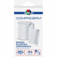 Master Aid Compriderm Universal Permanent-Elastic Bandage 5m x 10cm 1 Τεμάχιο - Ελαστικός Επίδεσμος με Άγκιστρα σε Άσπρο Χρώμα