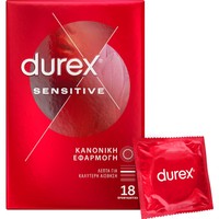 Durex Sensitive Condoms 18 Τεμάχια - Λεπτά Προφυλακτικά για Καλύτερη Αίσθηση