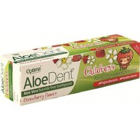 Optima Οδοντόκρεμα Aloe Dent Strawberry Children's 50ml - Οδοντόκρεμα για Παιδιά με Αλόη Βέρα & Υπέροχη, Φυσική Γεύση Φράουλα