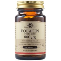 Solgar Folacin Folic Acid 800μg, 100tabs - Συμπλήρωμα Διατροφής Φολικού Οξέος για την Υποστήριξη μια Καλής Εγκυμοσύνης
