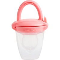 Munchkin Silicone Baby Food Feader 4m+ Ροζ 1 Τεμάχιο, Κωδ 11492 - Πιπίλα Δοκιμής Τροφών από Σιλικόνη με Καπάκι Ασφαλείας