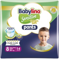 Babylino Sensitive Pants Cotton Soft Unisex No8 Extra Extra Large (20+kg) 14 Τεμάχια - 