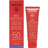 Apivita Bee Sun Safe Anti-Spot & Anti-Age Defence Face Cream Spf50, 50ml - Αντηλιακή Κρέμα Προσώπου Κατά των Πανάδων & των Ρυτίδων, Υψηλής Προστασίας