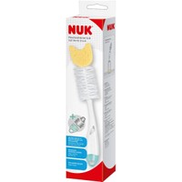 Nuk Soft Bottle Brush 2 in 1, 1 Τεμάχιο - Βούρτσα με Εύκαμπτες - Ανθεκτικές Τρίχες & Συμπληρωματικό Σφουγγαράκι για τον Σχολαστικό Καθαρισμό