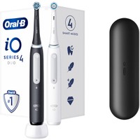 Oral-B iO 4 DUO Electric Toothbrushes Black & White 2 Τεμάχιο - Ηλεκτρικές Οδοντόβουρτσες Προηγμένης Τεχνολογίας