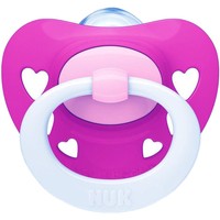 Nuk Signature Night Orthodontic Silicone Soother 6-18m Φούξια 1 Τεμάχιο, Κωδ 10736695 - Ορθοδοντική Πιπίλα Σιλικόνης που Λάμπει στο Σκοτάδι