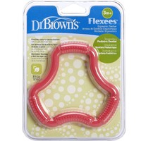 Dr. Brown's Flexees Ergonomic Teether 3m+ Κόκκινο 1 Τεμάχιο, Κωδ TE-101 - Κρίκος Οδοντοφυΐας για τη Διαχείριση του Πόνου & τη Σωστή Ανάπτυξη της Γνάθου