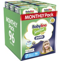 Σετ Babylino Sensitive Pants Cotton Soft Unisex Monthly Pack No7 Extra Large Plus (15-25kg) 96 Τεμάχια (6x16 Τεμάχια) - 