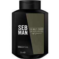 Sebastian Professional The Multi-Tasker Hair - Beard -  Body Wash 250ml - Ανδρικό Σαμπουάν - Αφρόλουτρο Κατάλληλο για Όλους τους Τύπους Μαλλιών