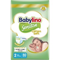 Babylino Sensitive Cotton Soft Value Pack Mini Νο2 (3-6kg) Βρεφικές Πάνες 50 Τεμάχια - 