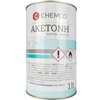 Chemco Acetone (Καθαρή Ακετόνη) 1L - Ακετόνη - Ασετόν για Εξωτερική Χρήση σαν Διαλύτης Οργανικών Χρωμάτων