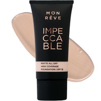 Mon Reve Impeccable All Day Matte Foundation with Spf15, 30ml - 102 - Υγρό Ματ Foundation με Υψηλή Κάλυψη