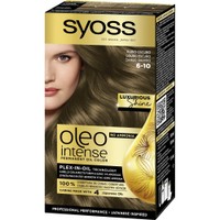 Syoss Oleo Intense Permanent Oil Hair Color Kit 1 Τεμάχιο - 6-10 Ξανθό Σκούρο - Επαγγελματική Μόνιμη Βαφή Μαλλιών για Εξαιρετική Κάλυψη & Έντονο Χρώμα που Διαρκεί, Χωρίς Αμμωνία