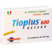 Euro-Pharma Tioplus 600 Retard 30tabs - Συμπλήρωμα Διατροφής Βραδείας Αποδέσμευσης με Βιταμίνες, Σελήνιο & Α-λιποϊκό Οξύ για την Καλή Λειτουργία του Νευρικού Συστήματος & την Ανακούφιση των Συμπτωμάτων της Διαβητικής Νευροπάθειας