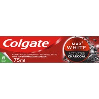 Colgate Max White Charcoal Toothpaste 1450ppm 75ml - Λευκαντική Φθοριούχος Οδοντόκρεμα με Ενεργό Άνθρακα