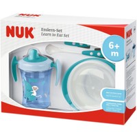 Nuk Learn to Eat Set 6m+ Τιρκουάζ 1 Τεμάχιο, Κωδ 10225272 - Εκπαιδευτικό Σετ Φαγητού