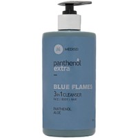 Medisei Panthenol Extra Blue Flames 3in1 Cleanser 500ml - Ανδρικό Τονωτικό Αφρόλουτρο - Σαμπουάν για Πρόσωπο - Σώμα - Μαλλιά