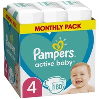 Pampers Active Baby Monthly Pack Νο4 (9-14kg) 180 πάνες