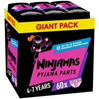 Ninjamas Pyjama Pants Girl 4-7 Years (17-30kg) Monthly Pack 60 Τεμάχια - Πάνες Βρακάκι Νυκτός για Κορίτσια από 4-7 Ετών