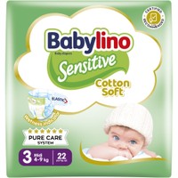 Babylino Sensitive Cotton Soft Carry Pack Midi Νο3 (4-9kg) 22 Πάνες - 