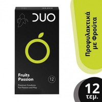 Duo Flavoured Fruits Passion Condoms 12 Τεμάχια - Προφυλακτικά με Γεύση Φρούτο του Πάθους