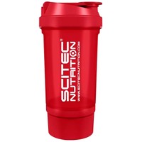 Scitec Nutrition Traveller Shaker 500ml - Κόκκινο - Shaker Πρωτεΐνης Πλαστικό με Δοχείο Μεταφοράς Σκόνης