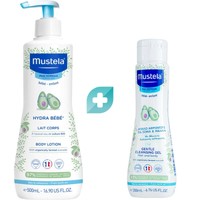 Mustela Promo Hydra Bebe Body Lotion 500ml & Gentle Cleansing Gel for Hair - Body 200ml - Βρεφική - Παιδική Κρέμα Ενυδάτωσης Σώματος & Gel Καθαρισμού για Σώμα - Μαλλιά με Αβοκάντο Βιολογικής Καλλιέργειας