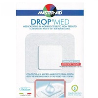 Master Aid Drop Med Woundpad with Antibacterial Substance 10x10cm 5 Τεμάχια - Αυτοκόλλητες, Αντικολλητικές Γάζες Εμποτισμένες με Απολυμαντικό