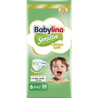 Babylino Sensitive Cotton Soft Value Pack Extra Large Νο6 (13-18kg) 38 Τεμάχια - 
