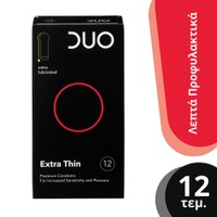 Duo Extra Thin Premium Condoms 12 Τεμάχια - Λεπτό Προφυλακτικό Για Μεγαλύτερη Αίσθηση & Ευχαρίστηση