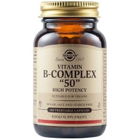 Solgar Vitamin B50-Complex 100veg.caps - Συμπλήρωμα Διατροφής Συμπλέγματος Βιταμινών Β για την Καλή Υγεία του Νευρικού & Ανοσοποιητικού Συστήματος